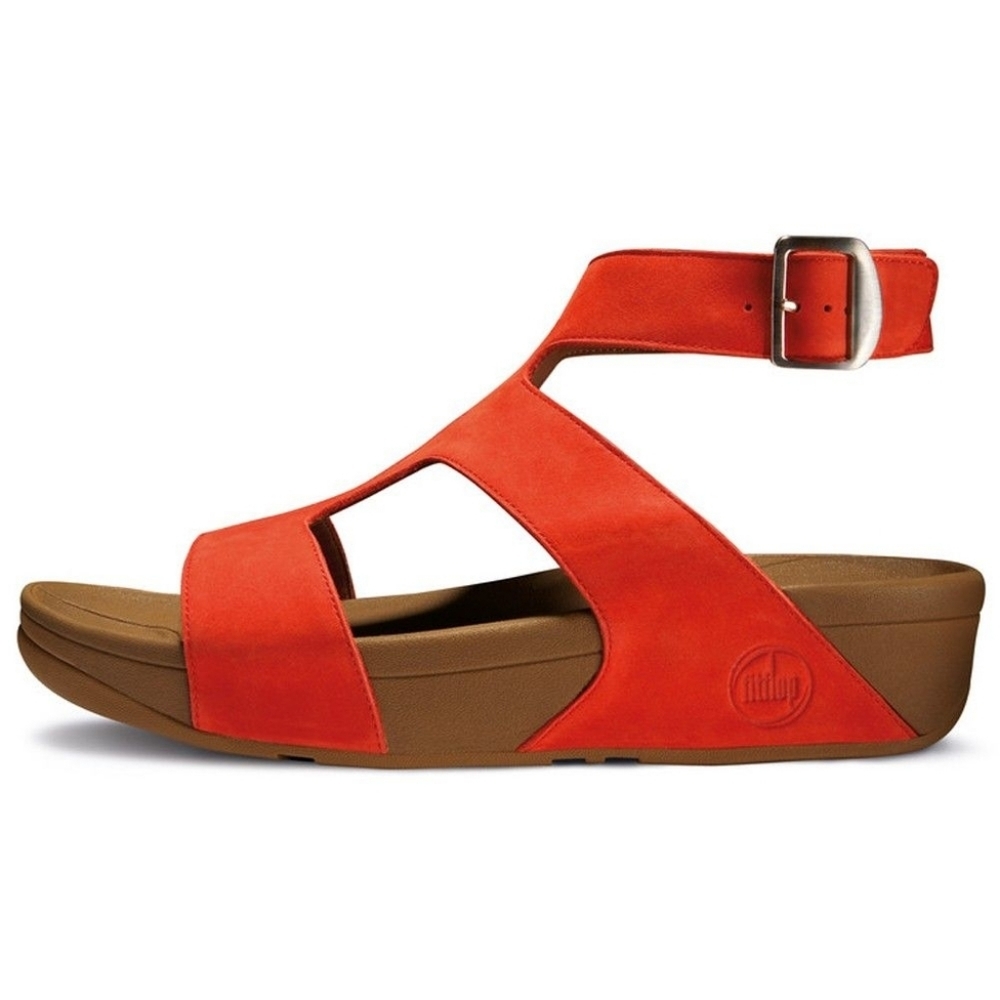 Vionic ARENA Gladiator Women's Vibrant Orange Flame Suede Sandals Sz 8 SH444 - Picture 2 of 10